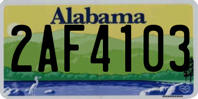 AL license plate 2AF4103