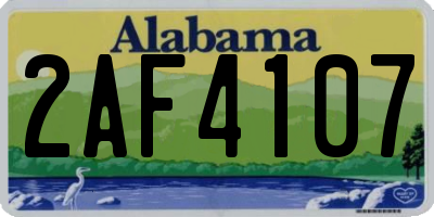 AL license plate 2AF4107
