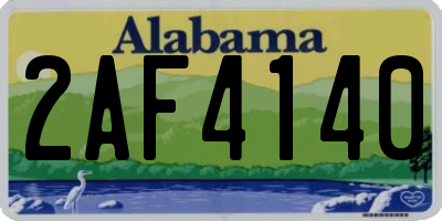 AL license plate 2AF4140