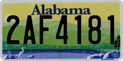 AL license plate 2AF4181