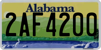 AL license plate 2AF4200