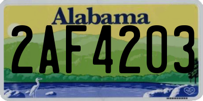AL license plate 2AF4203