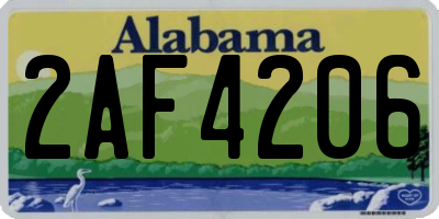 AL license plate 2AF4206