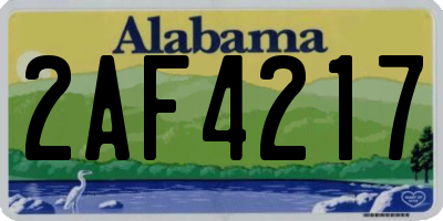 AL license plate 2AF4217