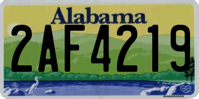 AL license plate 2AF4219