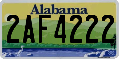 AL license plate 2AF4222