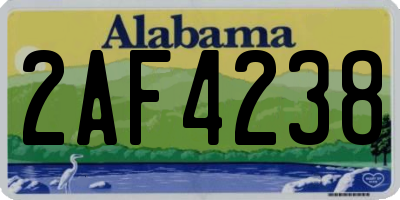 AL license plate 2AF4238