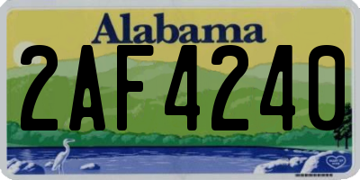 AL license plate 2AF4240