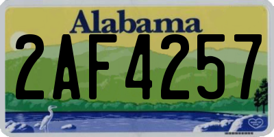 AL license plate 2AF4257