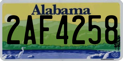 AL license plate 2AF4258