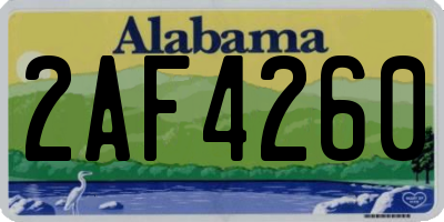 AL license plate 2AF4260
