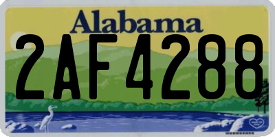 AL license plate 2AF4288