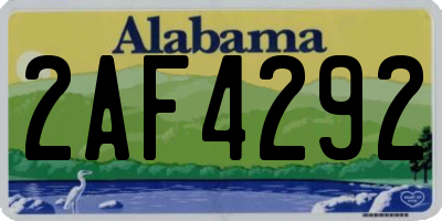 AL license plate 2AF4292