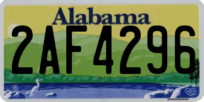AL license plate 2AF4296