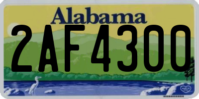 AL license plate 2AF4300
