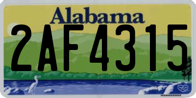 AL license plate 2AF4315