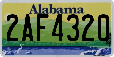 AL license plate 2AF4320