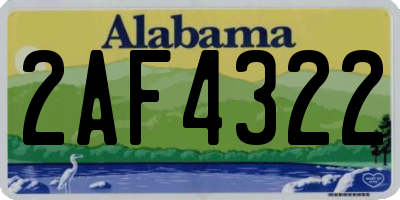 AL license plate 2AF4322