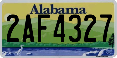AL license plate 2AF4327