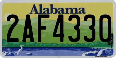 AL license plate 2AF4330