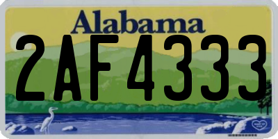 AL license plate 2AF4333