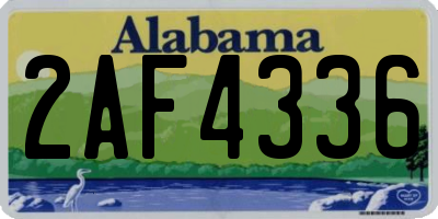 AL license plate 2AF4336