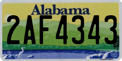 AL license plate 2AF4343