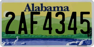 AL license plate 2AF4345