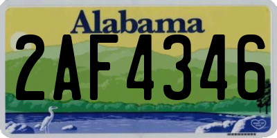 AL license plate 2AF4346
