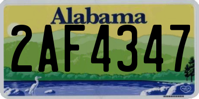 AL license plate 2AF4347