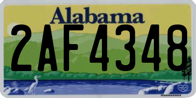 AL license plate 2AF4348
