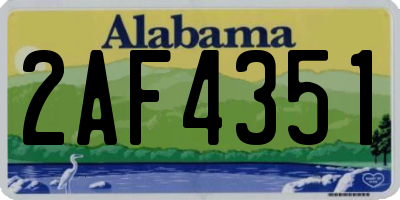 AL license plate 2AF4351