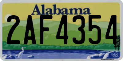 AL license plate 2AF4354