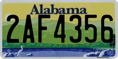 AL license plate 2AF4356