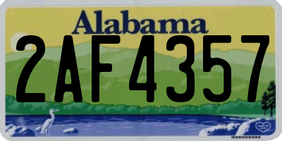 AL license plate 2AF4357