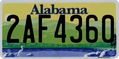 AL license plate 2AF4360