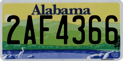 AL license plate 2AF4366