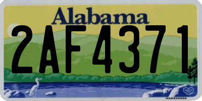 AL license plate 2AF4371