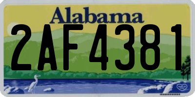 AL license plate 2AF4381
