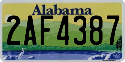 AL license plate 2AF4387