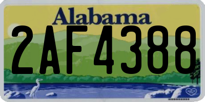 AL license plate 2AF4388