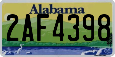 AL license plate 2AF4398
