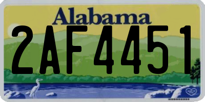AL license plate 2AF4451