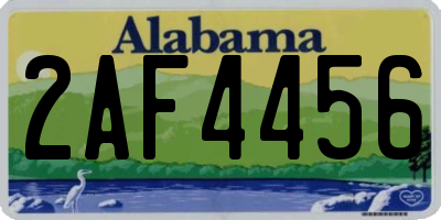 AL license plate 2AF4456