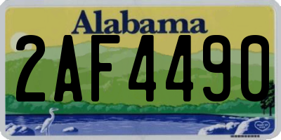 AL license plate 2AF4490