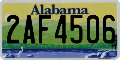 AL license plate 2AF4506