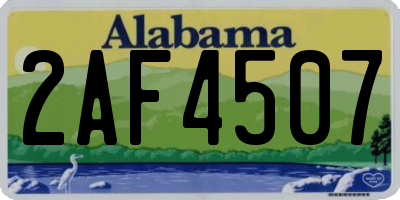 AL license plate 2AF4507
