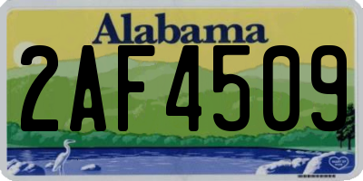 AL license plate 2AF4509