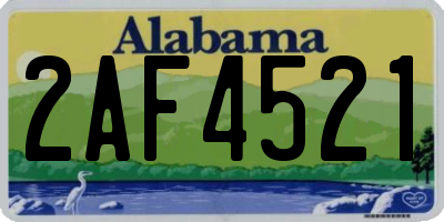 AL license plate 2AF4521