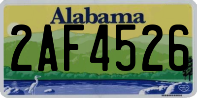 AL license plate 2AF4526